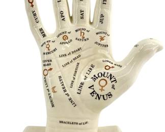 Dodo Designs Ceramic Palmistry Hand Sculpture