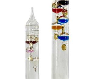2pc Galileo Glass Float Thermometers