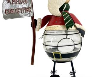 Vintage “Merry Christmas" Santa Candle Holder
