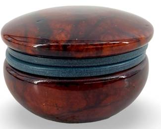 Hand Carved Genuine Alabaster Dresser Box