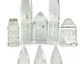 Small Swarovski Silver Crystal Buildings