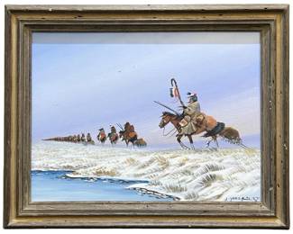 Signed Johnny Yazzie Acrylic on Canvas