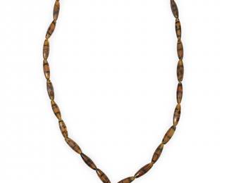 Signed Zuni Tiger Baltic Amber Bat Pendant