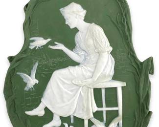Ceramic Green Jasperware Wall Plaque