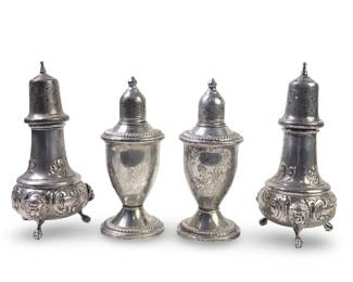 (4pc) Sterling Silver Salt & Pepper Shakers