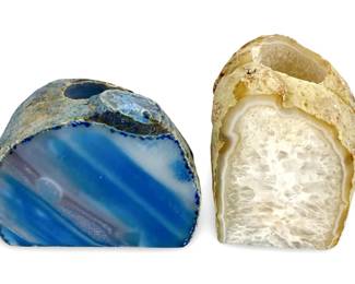 2pc Brazilian Geode Candleholders