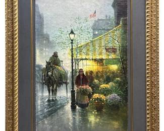 Signed Gerald Harvey Jones “Yellow Awning" Litho