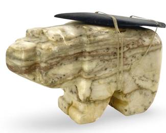 Native American Carved Stone Zuni Bear Sculpture