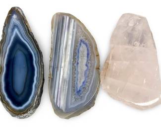 3pc Polished Quartz & Geode Wall Decor