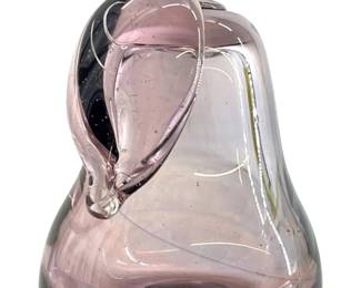 Signed Chet Cole Purple Art Glass Pear Paperweight