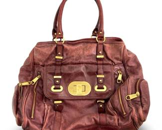 Badgley Mischka Mulberry and Gold Purse