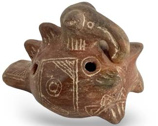 Pre-Columbian Etched Terracotta Sculpture