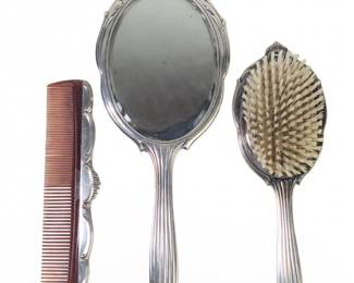 (3pc) International Sterling Mirror, Brush & Comb