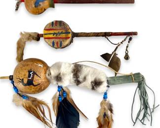 3pc Vintage Native American Rattles