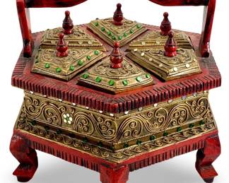 Twin Bird Carved Thai Wood Jewelry Box