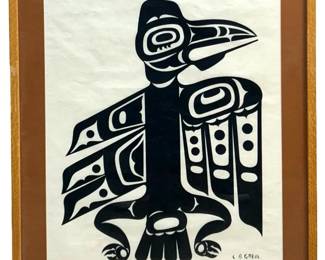 C.B. Greul Haida Raven Serigraph on Rice Paper