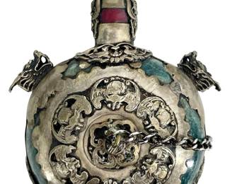 Chinese Tibetan Silver Snuff Bottle