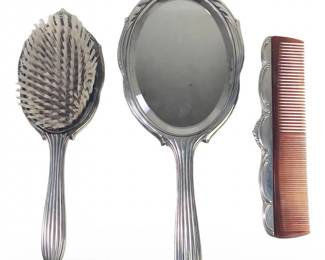 (3pc) International Sterling Mirror, Brush & Comb