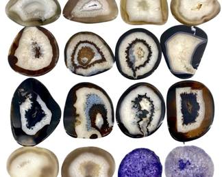 22pc Agate Crystal Geode Coasters