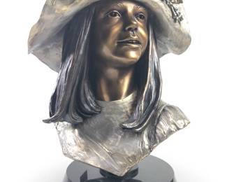 Signed Dorothy Fowler Sarah’s Hat Bronze Sculpture