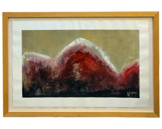 Signed Michael Nisperos Abstract Mixed Media