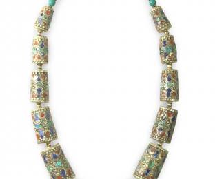 Tibetan Silver Turquoise Coral Necklace
