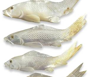 4pc Mother of Pearl Fish Sculptures