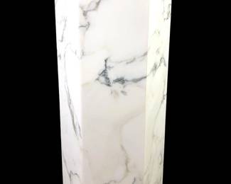 White Calcutta Marble Hexagon Pedestal