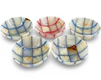 5pc Checkerboard Onyx Bowls