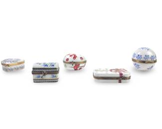 (5) Assorted Small Limoges France Trinket Boxes