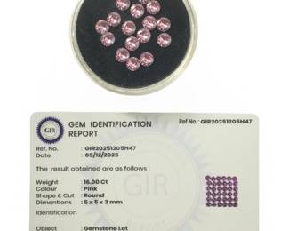 (16) Round Loose Pink Sapphire Gemstones
