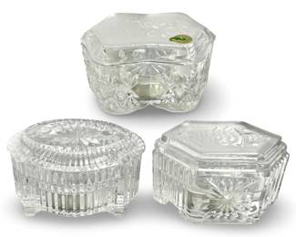 3pc Waterford Crystal Christmas Music Boxes