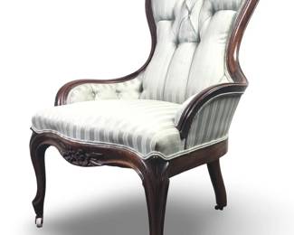 Victorian Style Upholstered Diamond Tufted Chair