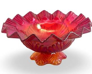 Fenton Amberina Iridescent Art Glass Bowl