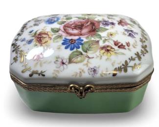 Limoges Hand Painted Porcelain Trinket Box