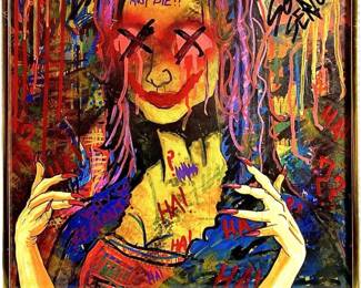 Signed Rotten Russ “Joker’s graffiti" Mixed Media