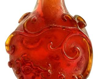 Antique Chinese Amber Glass Snuff Bottle