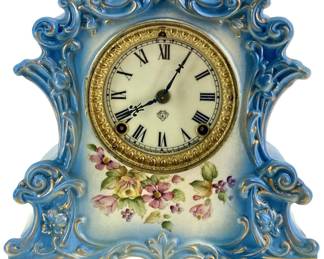 Antique Ansonia Porcelain Mantel Clock