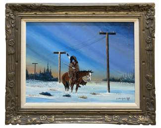 Signed Johnny Yazzie Original Acrylic on Canvas