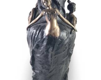 Art Nouveau Chalon Figural Bronze Vase