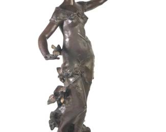Signed Auguste Moreau Spelter Autumn Fruits