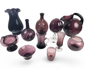 (11pc) Cambridge Amethyst Glass Set