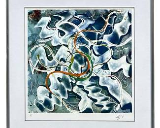 1/1 Signed Expressionist Abstract Lithograph