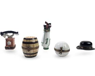 (5) Assorted Small Limoges France Trinket Boxes