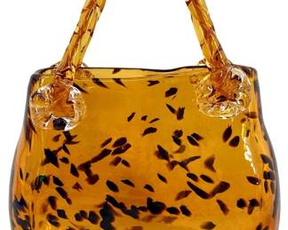Murano Amber Art Glass Purse