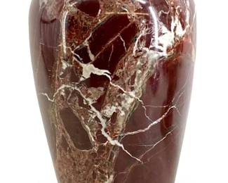 Carved White Veined Marble Vase