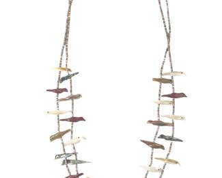 2 Strand Native American Sterling Fetish Necklace