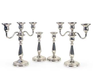 (4pc) Prelude Intl. Weighted Sterling Candelabras