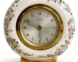 French Endura Porcelain Mantel Clock