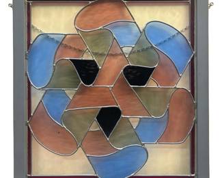 Vintage Unique Stained Glass Panel